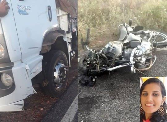 Jovem caririzeira morre após colidir moto com caminhão no interior da Bahia
